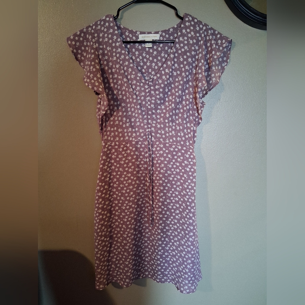 Monteau Purple Floral Midi Dress